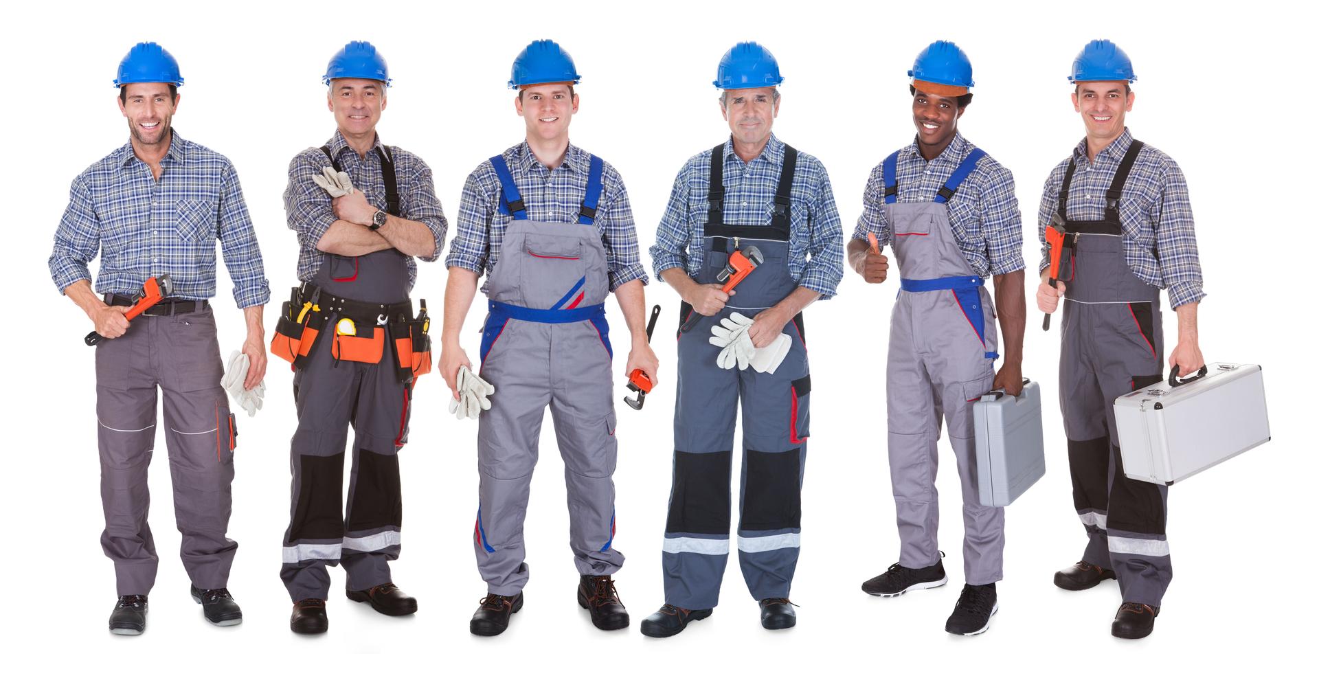 Gruppe von Klempner mit Tools