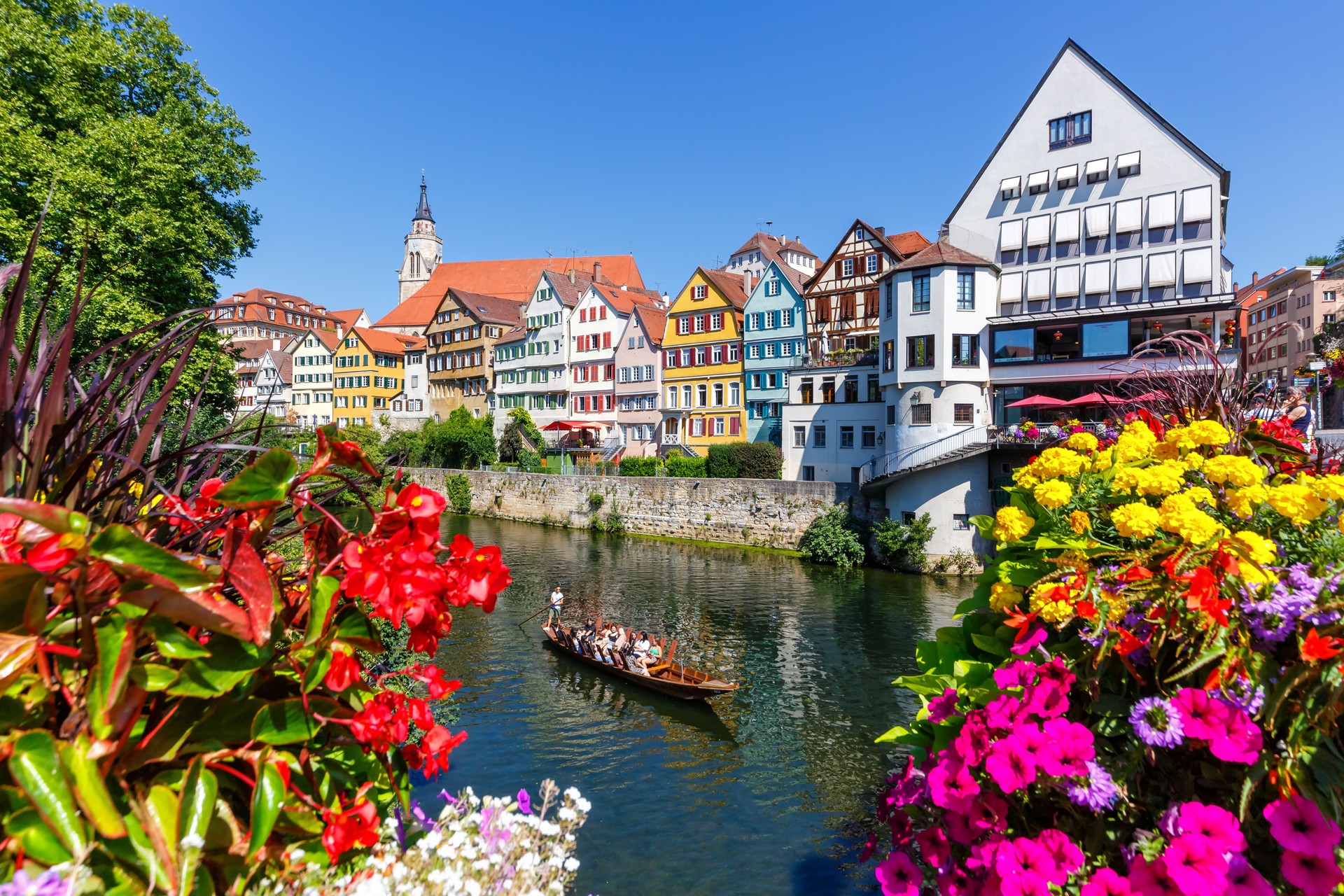 Tübingen Tübingen Stadt am Neckar mit Stocherkahn Reisen in Deutschland